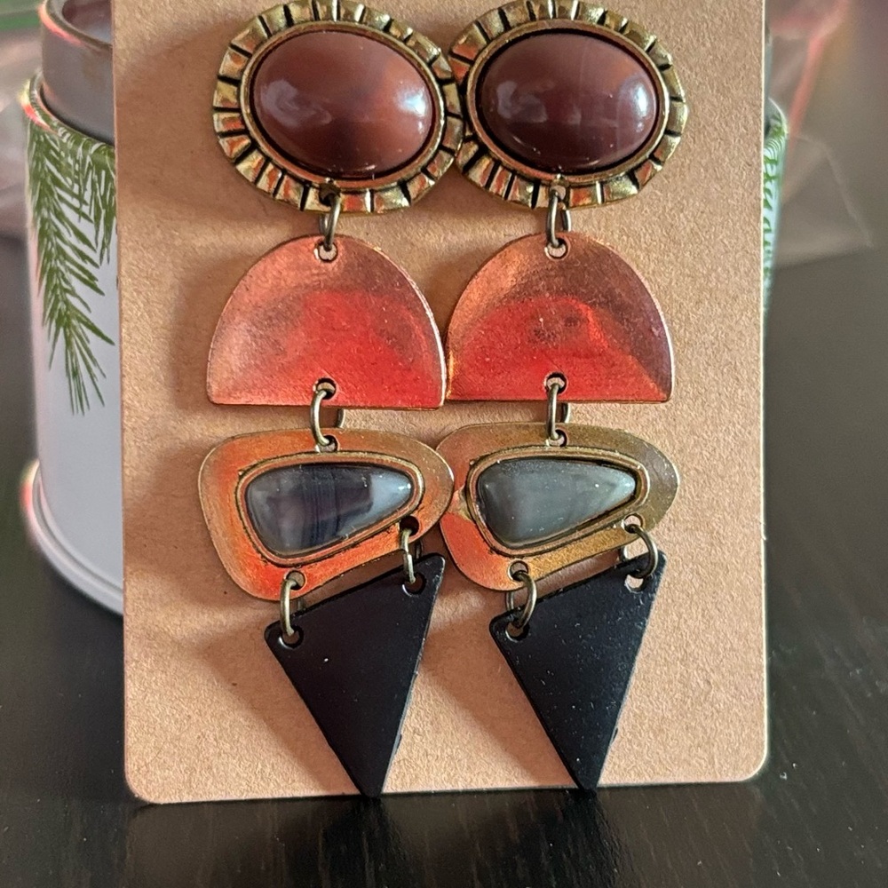 Boho Statement Earrings with Geometric Design